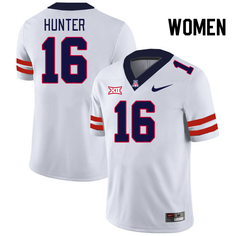 Women #16 Chris Hunter Arizona Wildcats Big 12 Conference College Football Jerseys Stitched-White